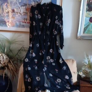 Who What Wear Floral Black Maxi Dress